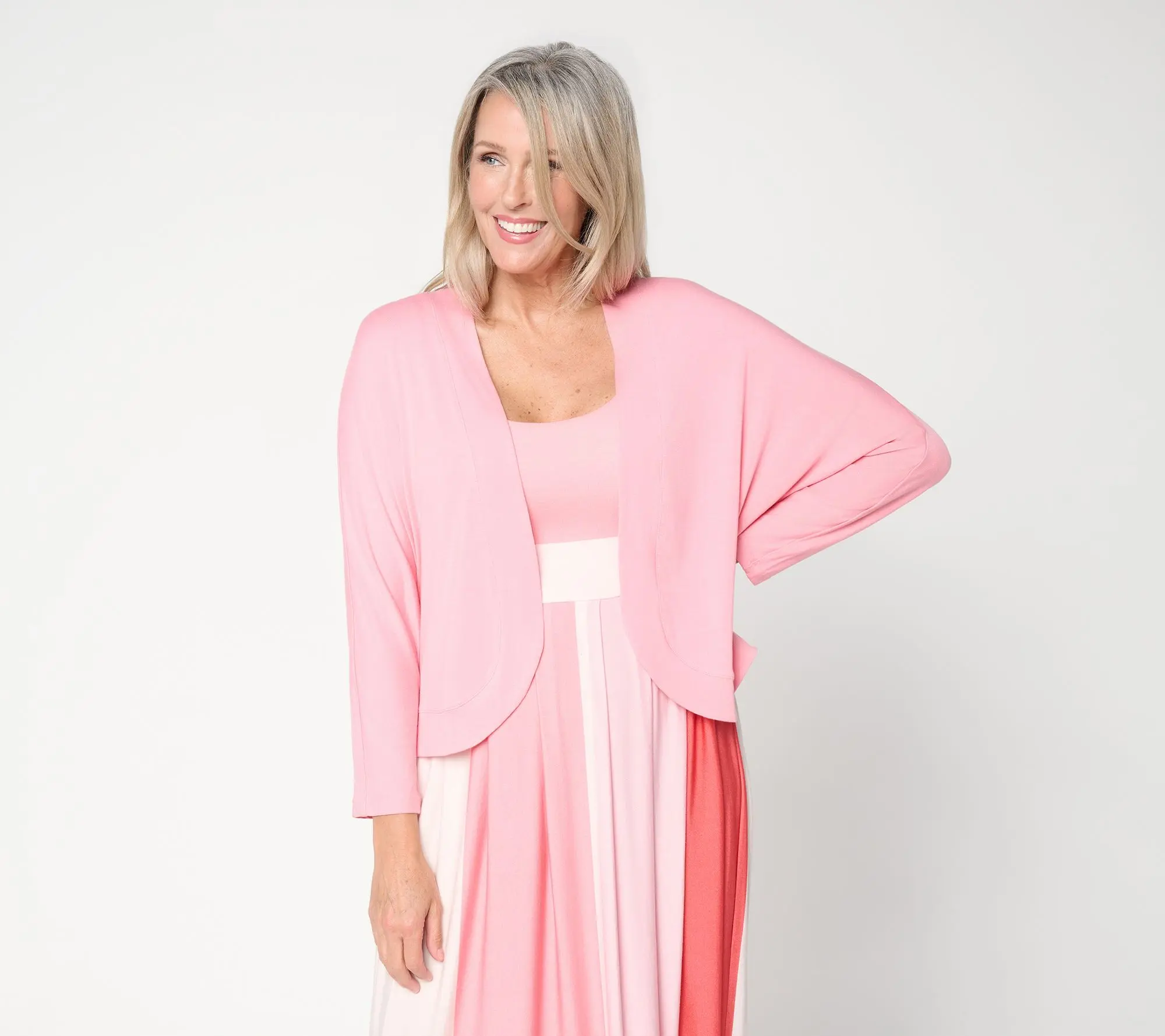 Felt Denim by Laurie Felt Draped Cocoon Open Front Cardigan