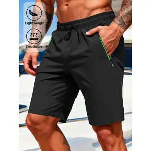 Men’s Summer Athletic Shorts with Zipper Pockets – Lightweight Quick-Dry Running Shorts with Elastic Waist Drawstring for Gym, Soccer, Travel & Outdoor Wear
