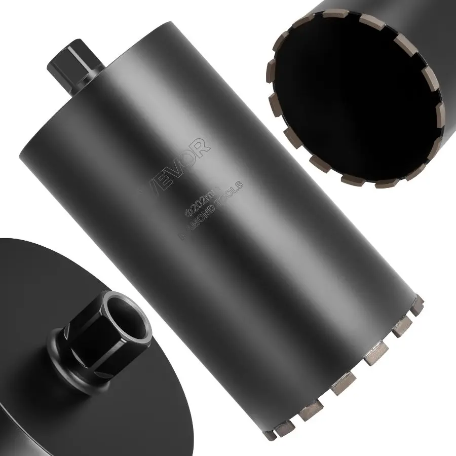 【DealsForYouDays】 VEVOR Core Drill Bit, 8 inch Diameter, 14 inch Drilling Depth, 1-1/4 in-7 Internal Thread, High-Precision Welding Technology, Wet Diamond Core Bit for Reinforced Concrete, Red Bricks, and Masonrydealsforyoudays