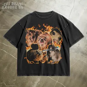 Unhinged Rock Hyrax Tshirt, Chaotic Weird Animal Shirt, Vintage Awawa Meme, Graphic Tee Women Men, Weirdcore Aesthetic, Animal Gift 8VQ Casual Cotton