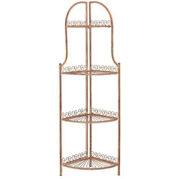Safavieh Abarrane Wrought Iron 4-Tier Outdoor Corner Shelf