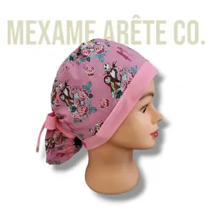 Pink Nightmare Scrub Cap, Cotton Poplin, Handmade in USA