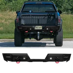TIOYAR Steel Rear Bumper Black Texture for 1994-2001 Dodge Ram 1500/2500/3500 With Winch Plate& LED Lights & 2 x D-Rings for Off-Road Performance