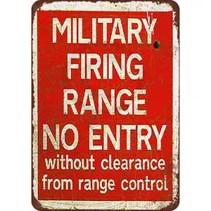 Custom Kraze Military Firing Range Vintage Reproduction Metal Tin Sign 8X12