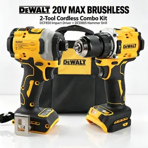 Dewalt 850 & 805 Brushless 2-In-1 Cordless Tool Combo Kit | 20V Max Lithium Power Set For Household Renovation, Furniture Mounting And Daily Home Repair, Includes Impact Driver & Dual Speed Hammer Drill With Standard Industry Specs