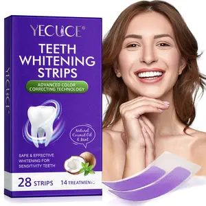 YECUCE28 Teeth Whitening Strips for Color Correction, Advanced 9D Technology for Quick and Even Results, Enamel Protection for Adults, Teeth Brightening Strips, Teeth Brightener Strips, Mint, Coconut, Sensitive