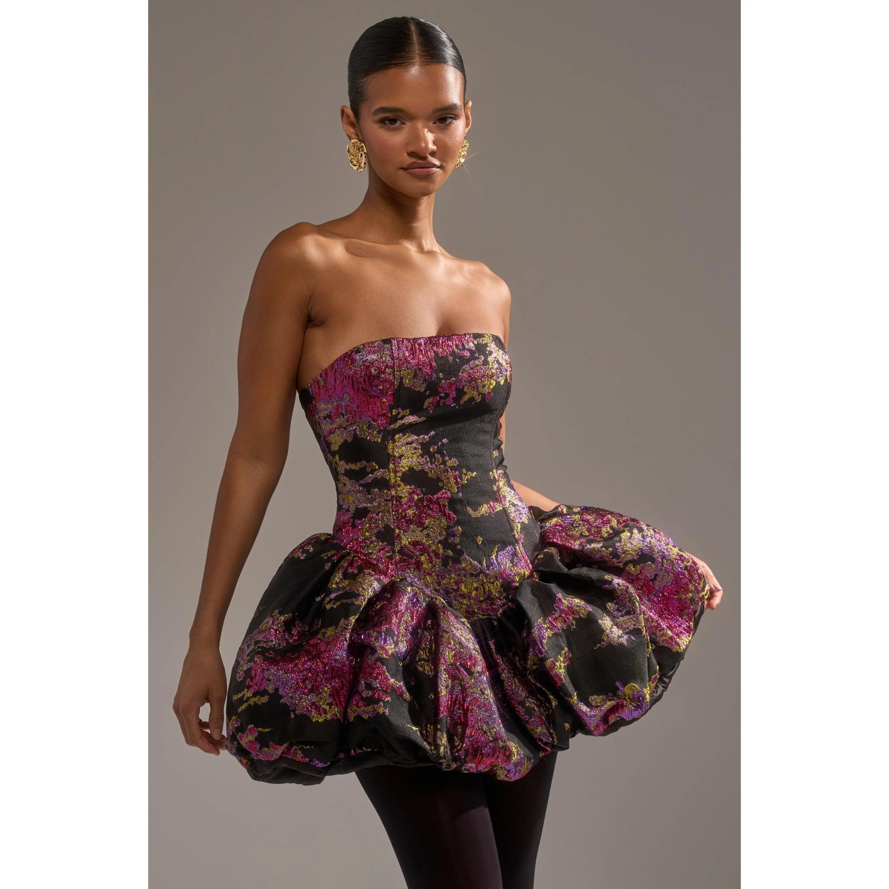 SHOW STOPPER BROCADE MINI DRESS IN PURPLE - TikTok Shop SHOW STOPPER BROCADE MINI DRESS IN PURPLE - TikTok Shop