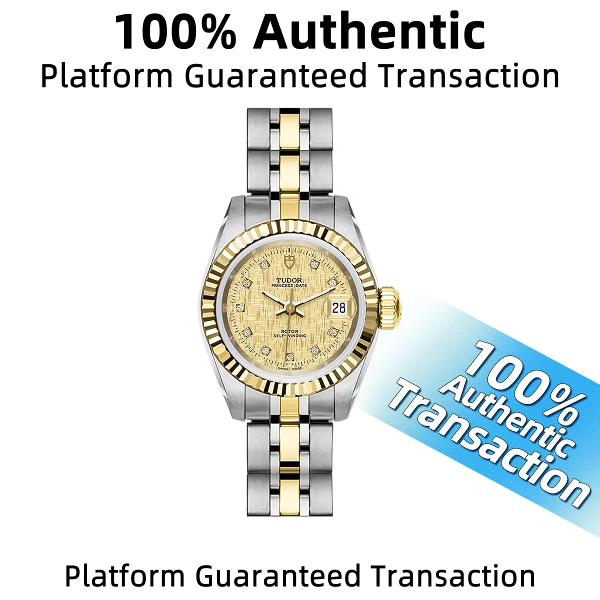 Tudor Prince Princess Collection M92413-0019 Watch, 25mm Yellow Dial, Stainless Steel, Automatic Movement WHP038948