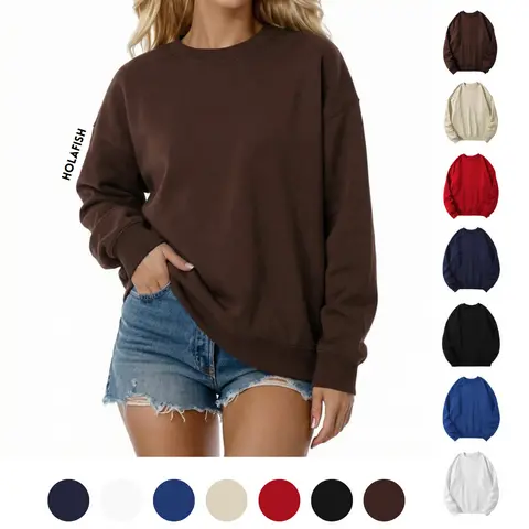 Holafish 2026 Womens Sweatshirts Hoodies Fleece Crewneck Sweaters Casual Tops Comfy Fall Fashion Outfits Winter Clothes Sohochic
