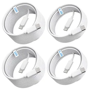 4-Pack [ 2x6ft + 2x10ft ] 60W USB-C to C Fast Charging Cable, Type C to C Charger Cord for iPhone 17, 17 Air, 17 Pro, 17 Pro Max, 16,16 Plus, 16 Pro, 16 Pro Max, 15, Pad Pro, Galaxy S25, S24
