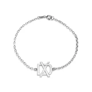 Exclusive monogram overlapping initial Bracelet w/Chain extender