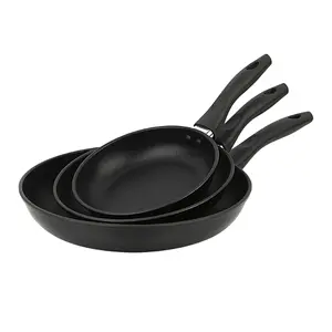 Mainstays 3-Piece Nonstick Aluminum Skillet Set, Black Finish Set of 3