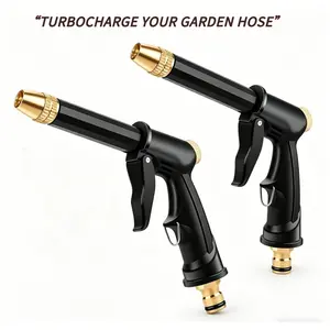 Hydro Jet High Pressure Power Washer Wand for Garden Hose Heavy Duty Spray Nozzle Attachment with Adjustable Brass Tip Water Spray Gun for Car Wash Driveway Sidewalk Cleaning Tool Practical Anniversary Housewarming Gifts for Men Husband Father Family