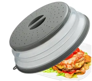 Microwave Splatter Cover Vented for Food, Splatter Guard & Colander Kitchen Gadget for Fruit Vegetables Microwave Plate Cover with Hook Hole,Dishwasher-Safe,BPA-Free Silicone & Plastic (1 Pack)