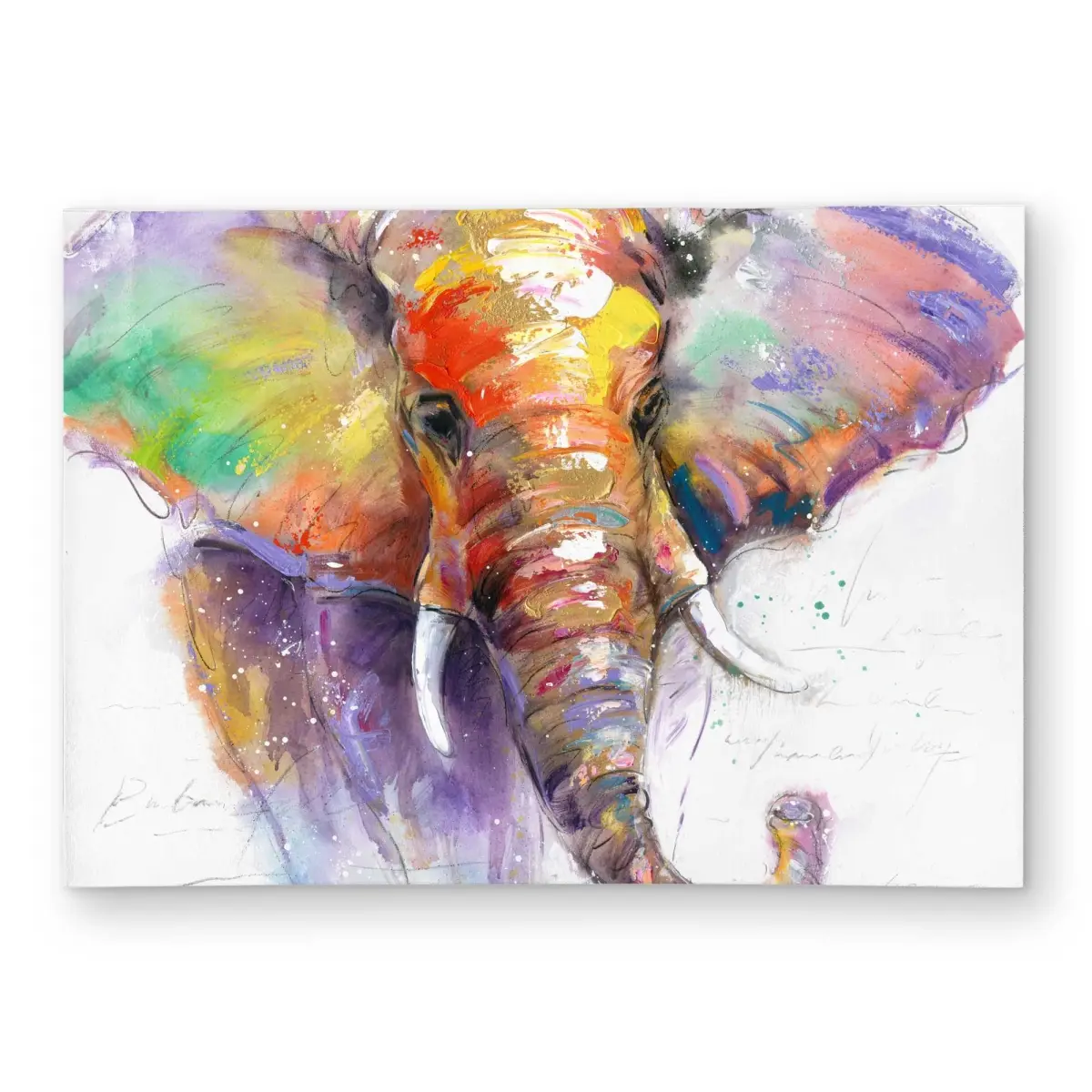 Begin Home Decor C1ROAR57NUGW8J 5 x 7 ft. Beautiful & Colorful Elephant - Contemporary Orange Outdoor Rectangle Area Rug