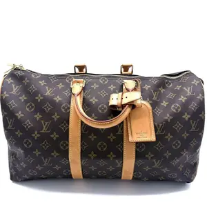 Pre-owned Louis Vuitton leather Luggage Accessories Monogram Keepall Bandouliere 45