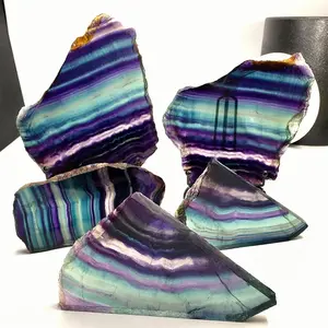 350g Natural Colored Fluorite Raw Stone Ornament - Unique Decorative Piece for Home or Office