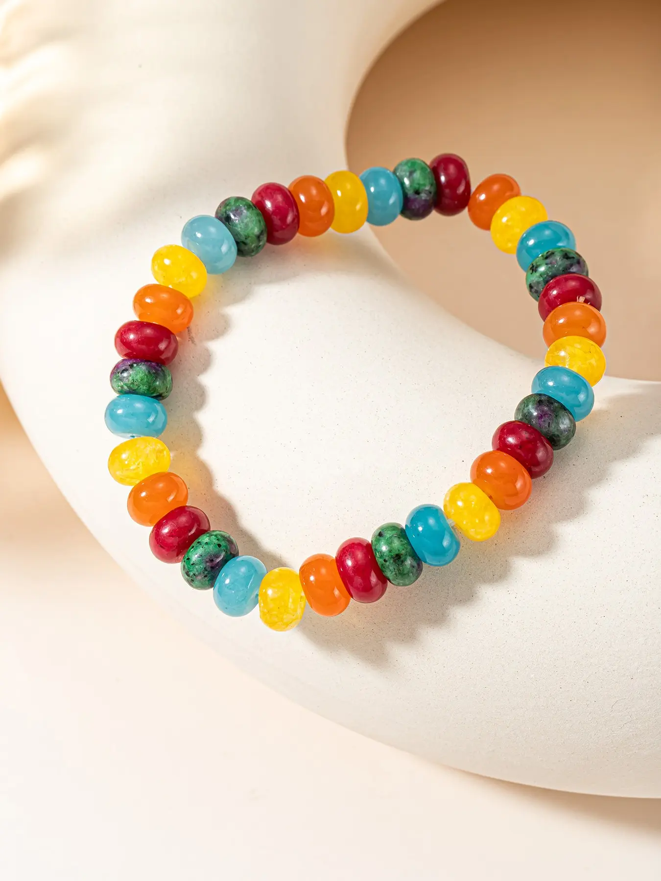Colorful Beaded Bracelet for Women, Natural Stone Material, Boho Style, Stretch Crystal Stone, Perfect for Parties and Daily Wear, Gift Idea