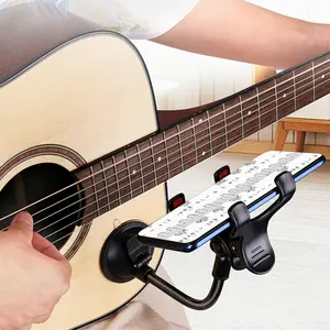 Guitar Head Phone Holder Mount for Live Broadcast Teaching Video Recording Android and iPhone Compatible Guitar (Suction)