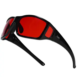 TIJN Sonia Sleep Glasses for Blue & Green Light Blocking,Red Lens with Dual AR Coating,Wraparound Frame for Gaming Screen