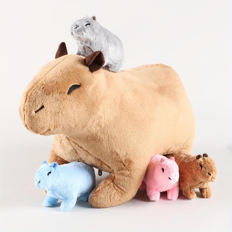Capybara Plush Toy, 1 Set Cute Capybara Stuffed Animal, Soft & Comfy Plush Toy, Birthday & Holiday Gift for Boys & Girls