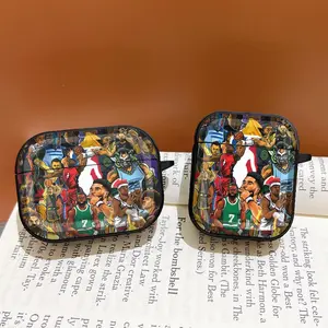 Creative Basketball Player Pattern Earphone Case, Decorative Earphone Protector Cover, Earphone Accessories Compatible with AirPods, Headset, Earphone Protective Cover