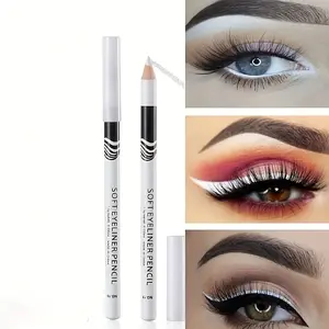 3-piece soft gel highlighter white eyeliner pencil, multi-use, waterproof and smudge-proof eyeliner, highly pigmented long-lasting eyeliner, eye makeup brightening tool - perfect gift for women for Mother's Day and Valentine's Day