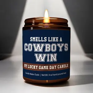Smells Like a Cowboys Win Sport Candle, Soy Wax Candle Gift, Football Candle, Victory Candle, Football Fan Gift, Gift for Winners, Sport Win Candle Gift, Christmas Gift Idea, Gift For Lover Him Her, Game Day Decor