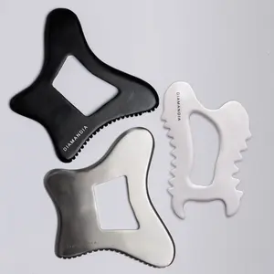 DIAMANDIA ELITE BODY TRIO Set - Platinum, Bian, & Muse Gua Sha for Reducing Inflammation & Cellulite - Boosts Circulation & Immunity - Easy-to-Hold Tools for Holistic Self-Care