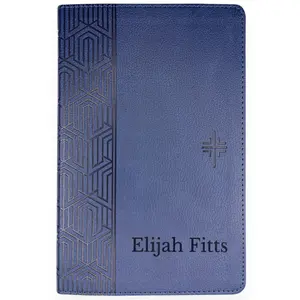 Custom NLT Blue Standard Size Holy Bible Small Print | Geometric - Tiktok
