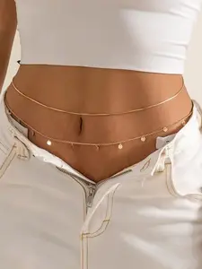 Women's Sequins Layered Fringe Belt, Sexy Summer Beach Vacation Waist Chain, Casual Fashion Accessory for Women