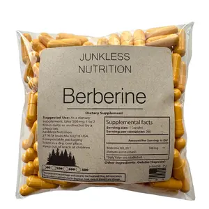 PURE Berberine HCL -500 COUNT- Capsules 20:1 Herbal supplement