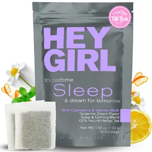 Hey Girl Sleep Herbal Health Tea Blend Sugar Free Natural Easy to Use Before Bedtime for a Restful Nights Detoxing Halal calming tea herbal ingredient natural blend herbal  tea