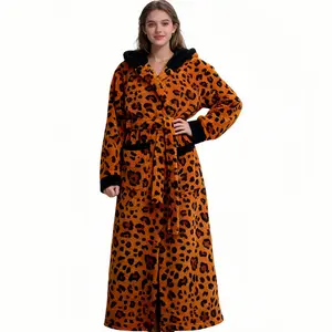 Leopard print bathrobe - with hood Gowns Loungewear Nightwear Long Sleeve Vneck eeyore  onesie aerie plus  size  girl