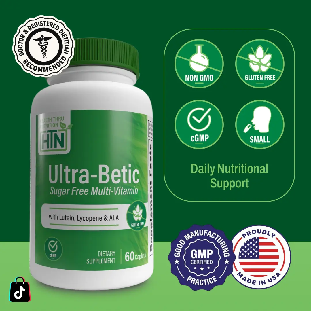 Health Thru Nutrition Ultra-Betic Complex – Diabetic Multi-Vitamin | Support for Blood Sugar, Energy & Vital Nutrients