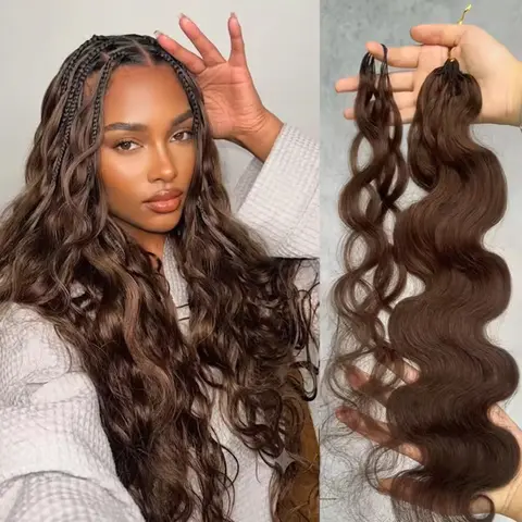 100% Human Hair Chocolate Brown Miracle Knots Crochet Human Hair Crochet Braids Body Wave Feather Crochet Human Hair Extensions
