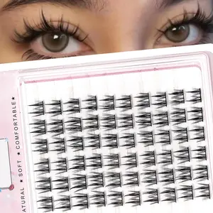 Natural Diy Cluster Lashes Eyelash Extensions, 1 Box Individual False Eyelashes, Self Grafting Curl Eyelashes, Volume Cluster Lashes, Makeup Enhancement False Eyelashes Set for Women, DIY Dramatic Lashes, Longer Looking Lashes
