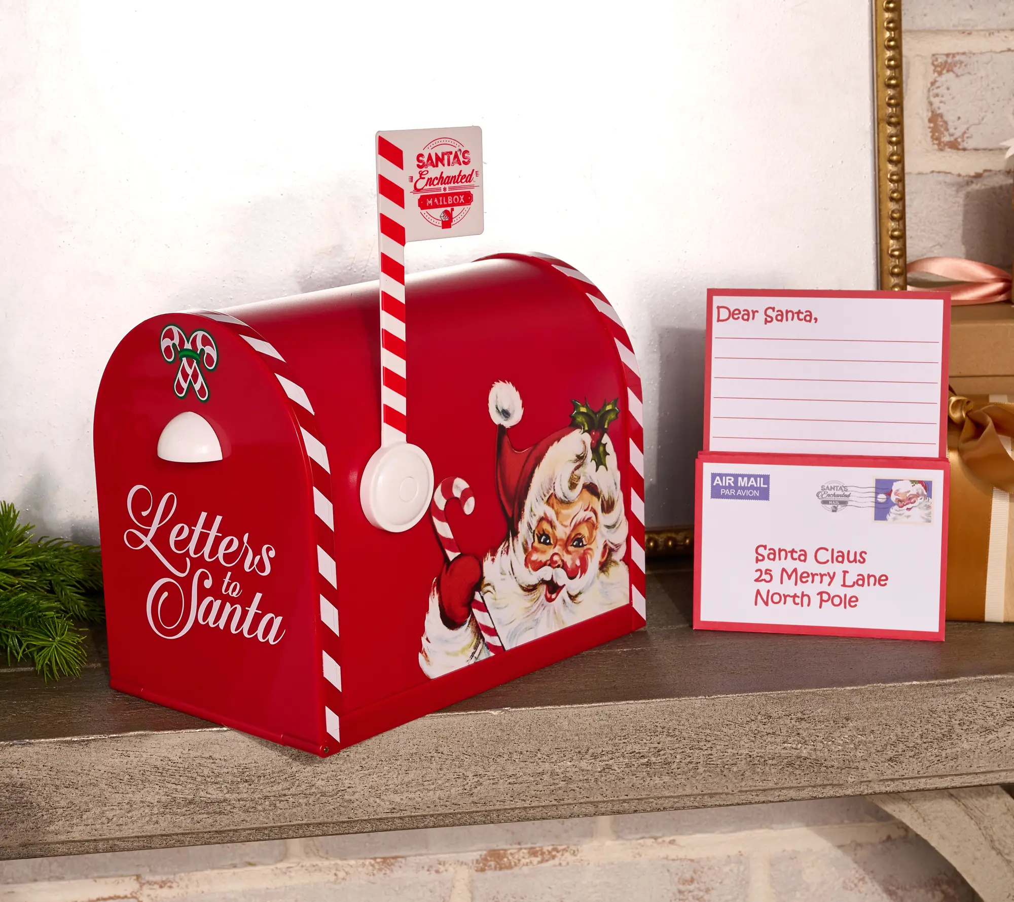 Mr. Christmas Santa's Enchanted Mailbox with Stationery