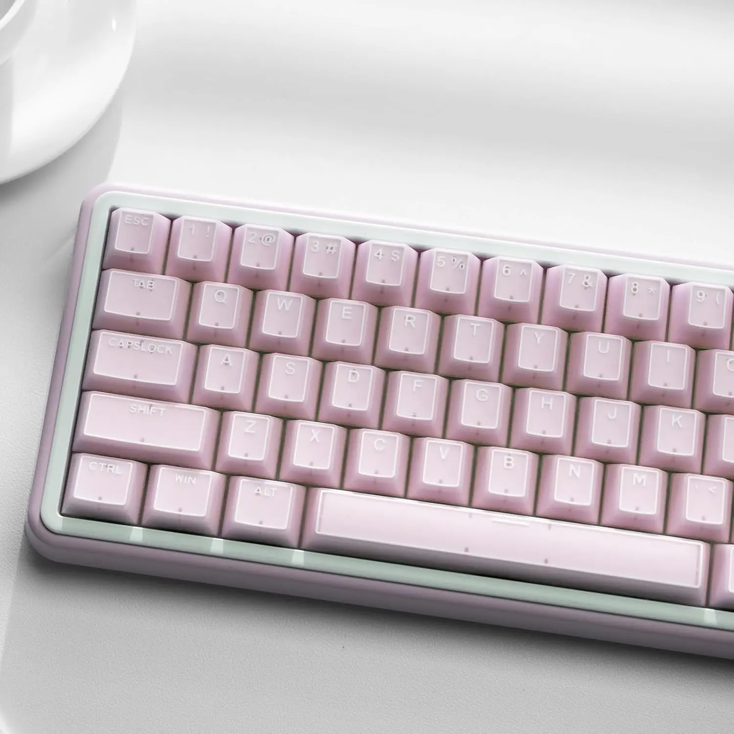 Womier Jade Keycap Set - 142 Custom Translucent Double Shot Cherry Profile Keycaps for All Layout Mechanical Keyboards