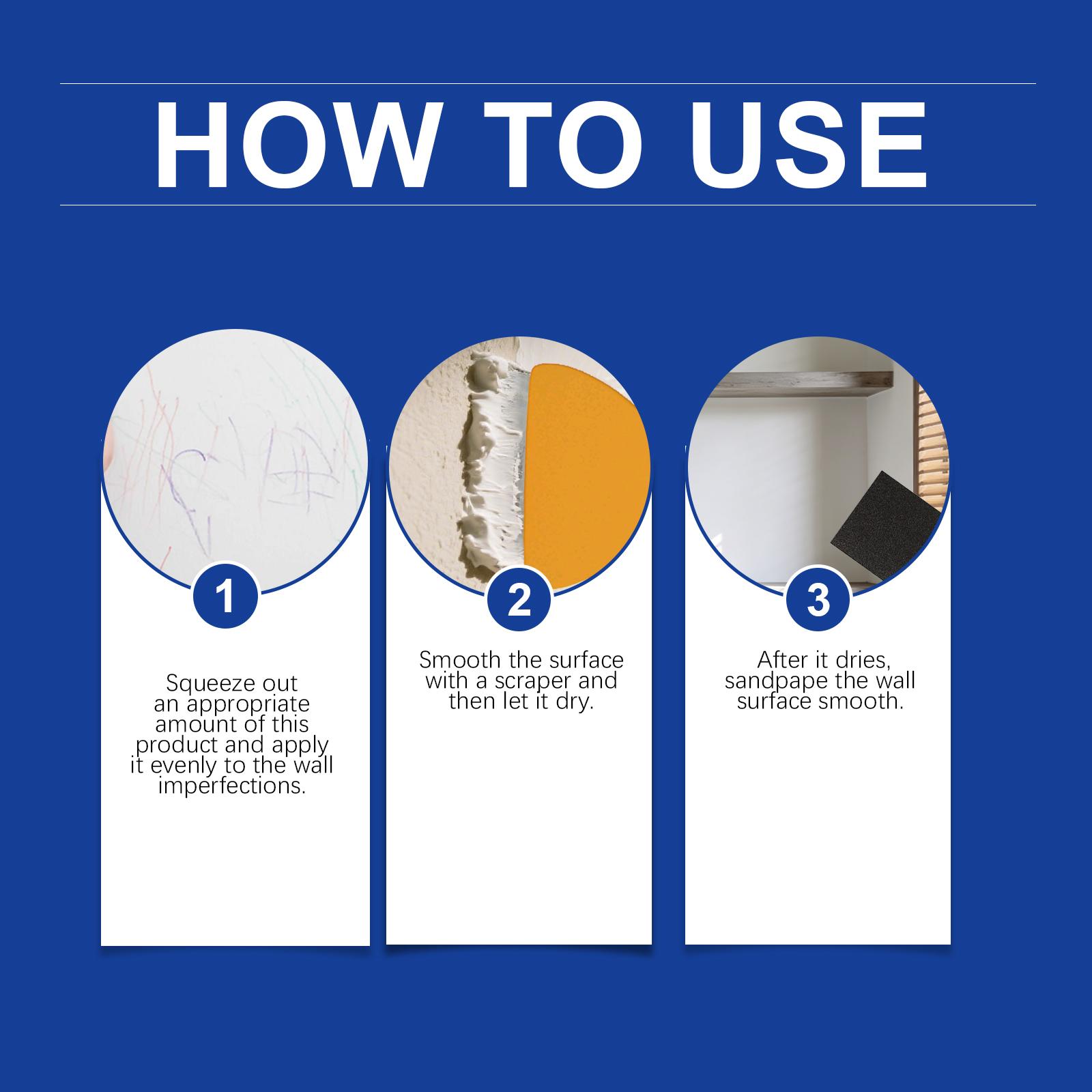 Drywall Patch Repair Kit,Wall Repair Kit for Drywall, Wall Mending Agent Paste to Fix Cracks, Holes & Dents, Waterproof & Damp-Proof, No Powder Mess, Easy Application for Home Maintenance (1 Set)