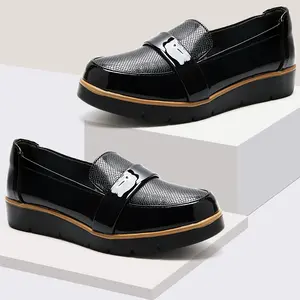 Women's Fashionable Pu leather shoes Solid Color Slip onLoafers, Casual Comfortable Shoes for Daily Wear,Lightweight Breathable Shoes for All Seasons, Girl