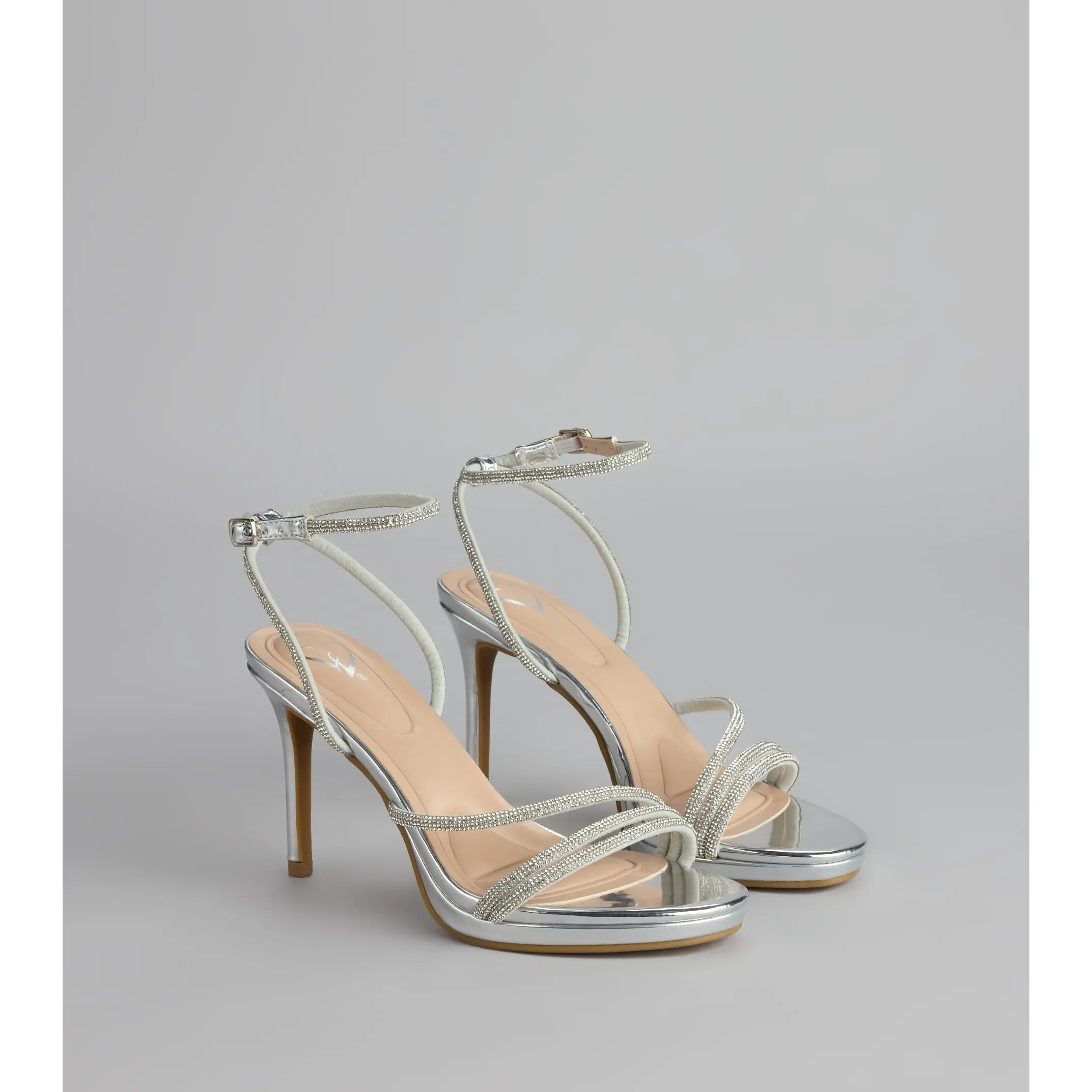 Radiance Rhinestone Metallic Stiletto Heels Radiance Rhinestone Metallic Stiletto Heels