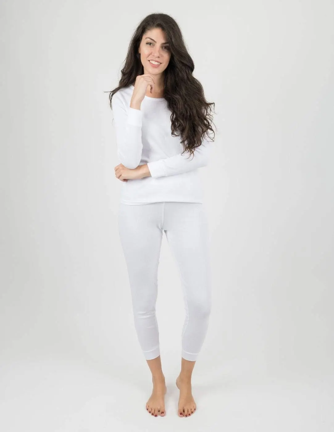 Women's Solid White Pajamas