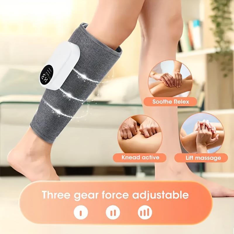 Leg massager for circular calf massage, air-pressure massager with 3 intensity levels, easy to use, suitable for feet, legs, thighs, and knees, wireless leg massager—ideal as a gift for Christmas, Mother’s Day, and Father’s Day.