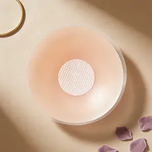 Breast Lifting Cream with Nipple Cover Strapless Adhesive Bra Silicone Reusable Women's Circular Tape for Enhanced Support