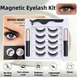Magnetic Eyelash Kit No Glue Full Volume Dramatic Magnetic Lashes C Curl Reusable False Eyelashes with Magnetic Eyeliner Easy Apply Beginner Friendly Lightweight Comfortable Lash Glam Makeup Long Lasting Waterproof Cosmetic outdoorfun