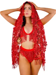 Ruby Goddess Wrap - Festival Accessories- Fashion Scarf for Women