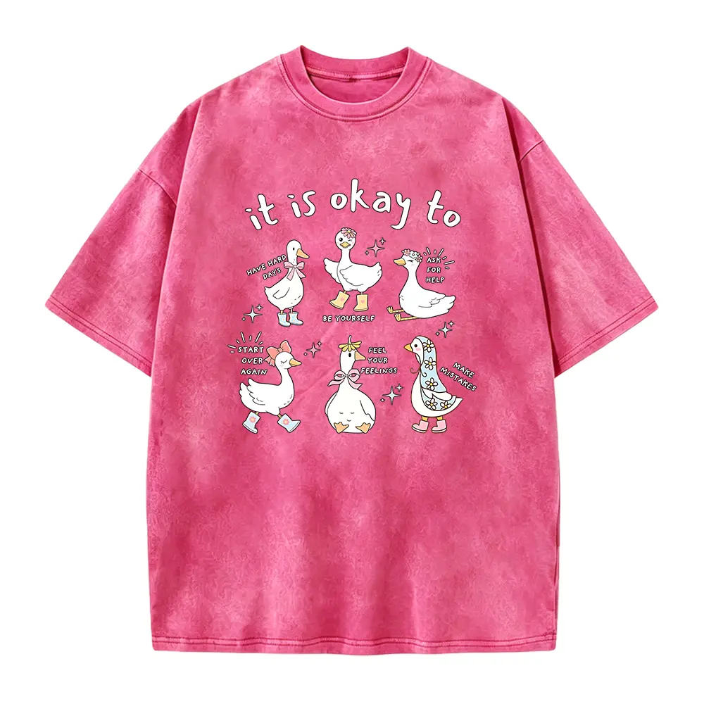 Motivational Goose T-Shirt, It is Okay to, Mental Health Shirt, Words of Affirmation Kindness Tee, Inspirational Women's Tee