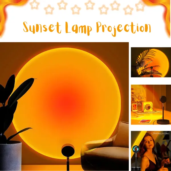 RGB Sunset Projector Lamp | Rotating Rainbow LED Mood Light | Aesthetic Room Decor for Bedroom, Living Room & Gaming Setup