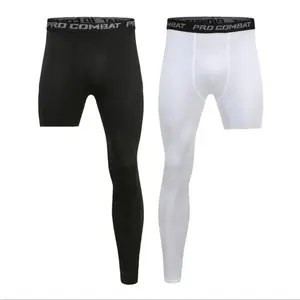 MenCompressionPantsBaseLayerExerciseTrousersRunningTightSportCroppedOneLegLeggingsBasketballFootballYogaFitnesssolid